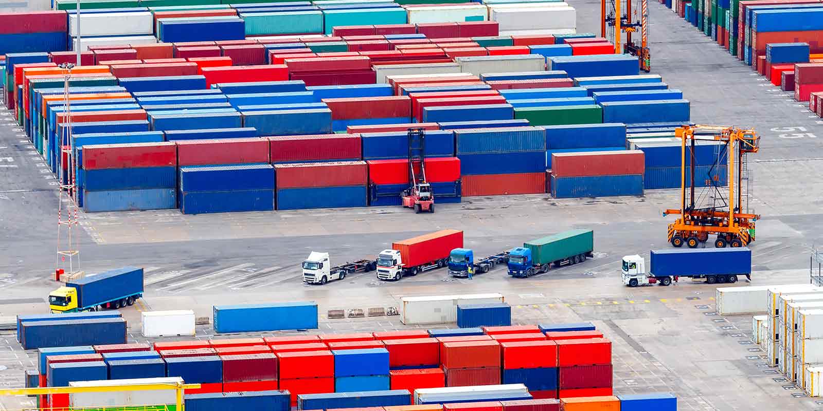 cargo port with large containers