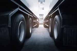 commercial trucks tires closeup
