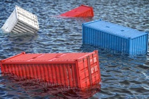 containers sinking in the ocean