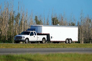 hot shot truck with big trailer