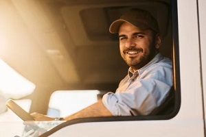 smiling truck driver