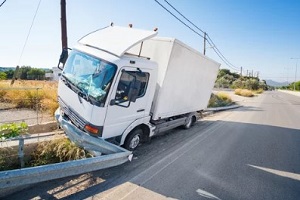 truck damaged due to safety line