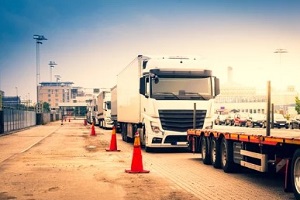 trucks near border