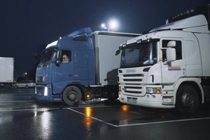 trucks traveling during night