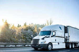 truck with reefer on road