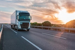 truck with reefer on highway