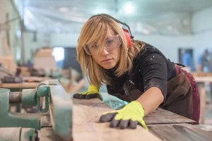 female worker at sawmill