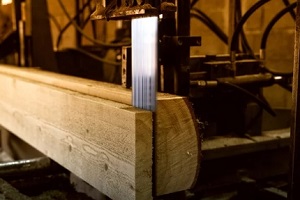 saw cutting lumber