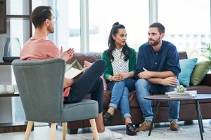 employees in office meeting