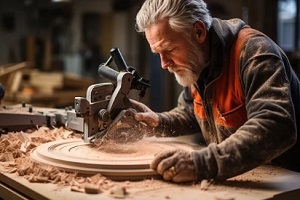 man working in the sawmill