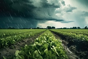 vegetables fields during bad weather