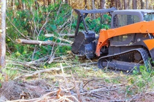 In order to clean forest contractor used tracked general purpose forestry mulcher