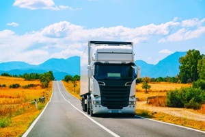 truck on road at carbonia in sardinia island