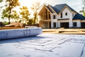 house construction plans and new home under construction