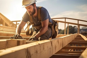 home builder building a home roof